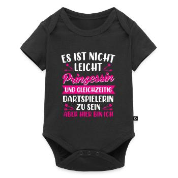 Prinzessin Darts Damen Dart Dart Zubehör Dart - Baby Premium Kurzarmbody - Schwarz - Vorne