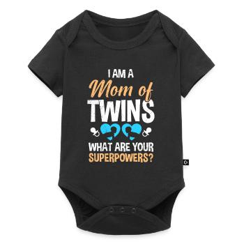 Twin Mom Mother of Twins Boy Mom - Baby Premium short-sleeve bodysuit - black - Front