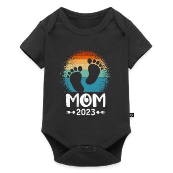 Mama 2023 Mutter schwanger werden Schwangerschaft - Baby Premium Kurzarmbody - Schwarz - Vorne