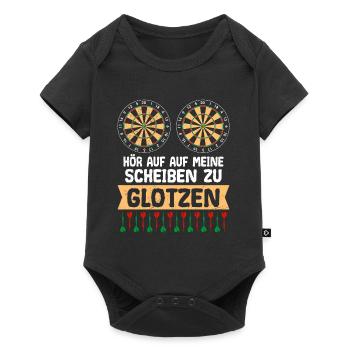 Hör auf auf meine Scheiben zu glotzen Darts - Baby Premium Kurzarmbody - Schwarz - Vorne