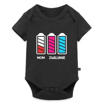 Zwillingsmama Mutter von 2 Schwanger mit Zwillinge - Baby Premium Kurzarmbody - Schwarz - Vorne