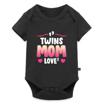 Maman Jumelle Love High 2 Mère de 2 Maman - Body à manches courtes Premium Bébé - noir - Devant