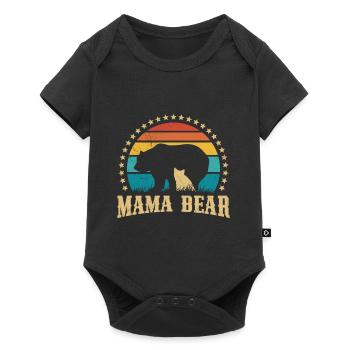Mama Bear Famille Enfants Fille Fils Mama - Body à manches courtes Premium Bébé - noir - Devant