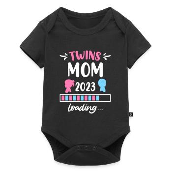 Twin Mom 2023 Twins loading Young Girls - Baby Premium short-sleeve bodysuit - black - Front