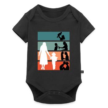 Mère pour la vie Famille Les enfants grandissent maman - Body à manches courtes Premium Bébé - noir - Devant