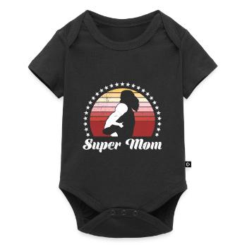 Super Mama Bear Family Mother Child Mama - Baby Premium short-sleeve bodysuit - black - Front