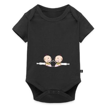 Mère Jumelles Frères et sœurs Jeunes filles Maman - Body à manches courtes Premium Bébé - noir - Devant