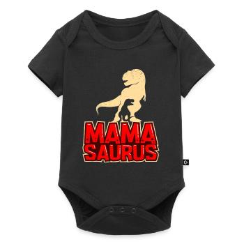 Mama Saurus werdende Mama Muttertag - Baby Premium Kurzarmbody - Schwarz - Vorne