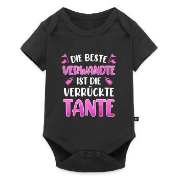 Die beste Verwandte ist die verrückte Tante - Baby Premium Kurzarmbody - Schwarz - Vorne
