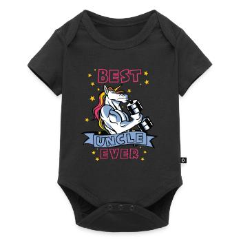 Best Uncle ever Bodybuilder Uncle Unicorn Uncle - Baby Premium short-sleeve bodysuit - black - Front