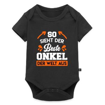 So sieht der beste Onkel der Welt aus - Baby Premium Kurzarmbody - Schwarz - Vorne