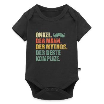 Onkel der Mann der Mythos der beste Komplize - Baby Premium Kurzarmbody - Schwarz - Vorne