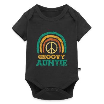 Groovy Auntie Love and Peace Hippie Aunt - Baby Premium short-sleeve bodysuit - black - Front