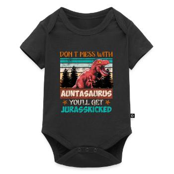 Ne jouez pas avec tante à tante dinosaure - Body à manches courtes Premium Bébé - noir - Devant