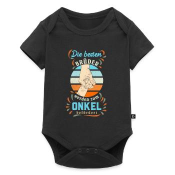 Die besten Brüder werden zum Onkel befördert - Baby Premium Kurzarmbody - Schwarz - Vorne