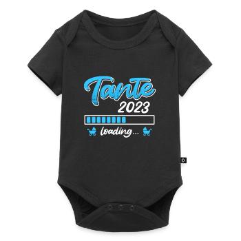 Tante 2023 wird geladen Patentante bald Tante - Baby Premium Kurzarmbody - Schwarz - Vorne