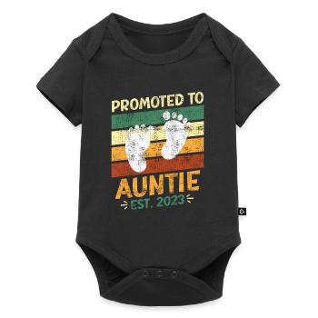 Promoted to Aunt 2023 Promotion Best Aunt - Baby Premium short-sleeve bodysuit - black - Front