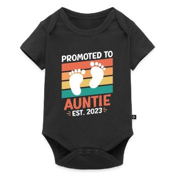 Promoted to Aunt 2023 Promotion Best Aunt - Baby Premium short-sleeve bodysuit - black - Front