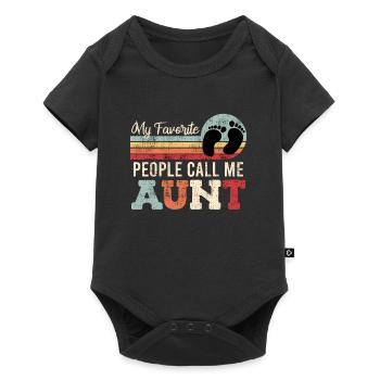 Marraine Mes proches m’appellent tante - Body à manches courtes Premium Bébé - noir - Devant