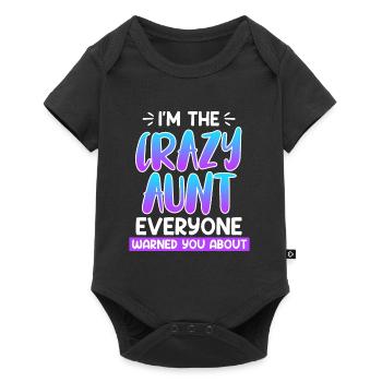 Attention Famille Je suis la tante folle - Body à manches courtes Premium Bébé - noir - Devant