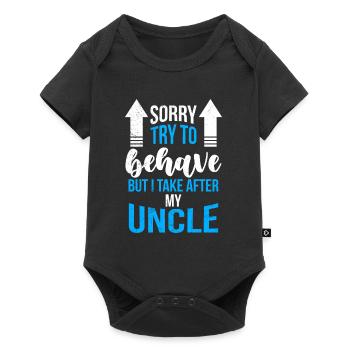 Ich komme nach meinem Onkel - Baby Premium Kurzarmbody - Schwarz - Vorne