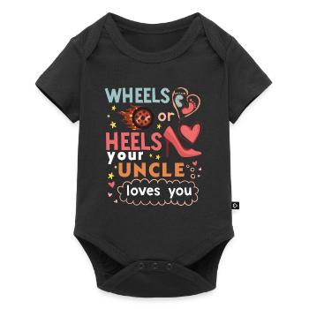 Roues ou talons que votre oncle vous aime - Body à manches courtes Premium Bébé - noir - Devant