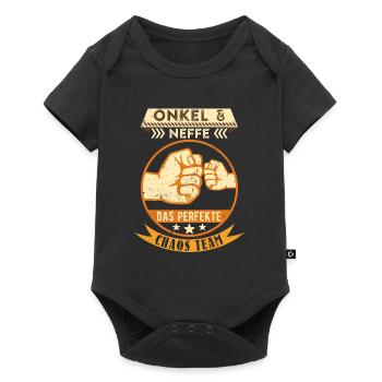 Onkel und Neffe das perfekte Chaos Team - Baby Premium Kurzarmbody - Schwarz - Vorne