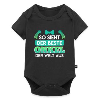 So sieht der beste Onkel der Welt aus - Baby Premium Kurzarmbody - Schwarz - Vorne