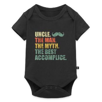 Onkel der Mann der Mythos der beste Komplize - Baby Premium Kurzarmbody - Schwarz - Vorne