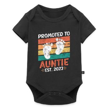 Promoted to Aunt 2023 Promotion Best Aunt - Baby Premium short-sleeve bodysuit - black - Front