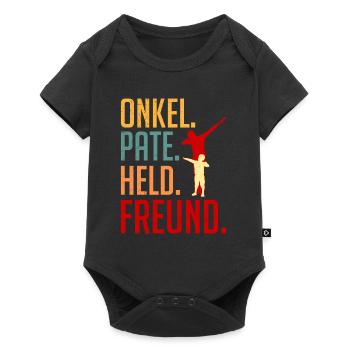Onkel Pate Held Freund Onkel - Baby Premium Kurzarmbody - Schwarz - Vorne