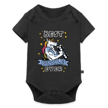 Best Uncle ever Bodybuilder Uncle Unicorn Uncle - Baby Premium short-sleeve bodysuit - black - Front