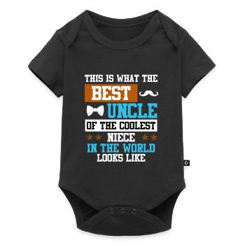 Meilleur oncle de la nièce la plus cool du monde - Body à manches courtes Premium Bébé - noir - Devant