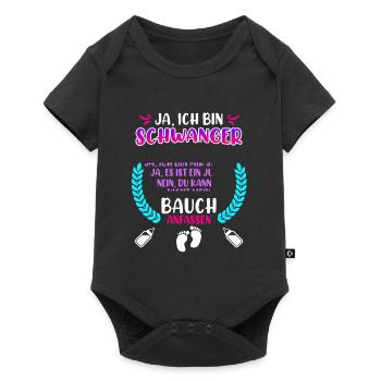 Ja ich bin Schwanger zukünftige Mama - Baby Premium Kurzarmbody - Schwarz - Vorne