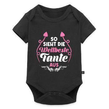 So sieht die weltbeste Tante aus Beste Tante - Baby Premium Kurzarmbody - Schwarz - Vorne