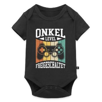 Onkel Level freigeschaltet bester Onkel - Baby Premium Kurzarmbody - Schwarz - Vorne