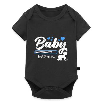 Babay Loading Schwangerschaft werdende Mama - Baby Premium Kurzarmbody - Schwarz - Vorne
