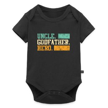 Uncle Godfather Hero Uncle - Baby Premium short-sleeve bodysuit - black - Front