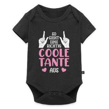 So sieht eine richtig coole Tante aus Beste Tante - Baby Premium Kurzarmbody - Schwarz - Vorne