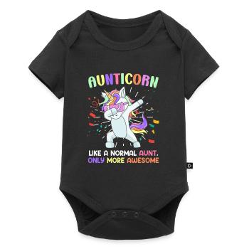 Unicorn aunt mine is better than your aunt - Baby Premium short-sleeve bodysuit - black - Front