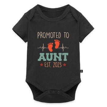 Promoted to Aunt 2023 Promotion Best Aunt - Baby Premium short-sleeve bodysuit - black - Front