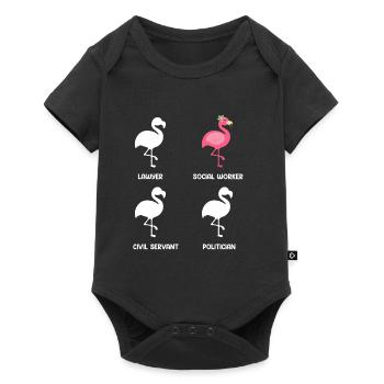 Flamingo avocat fonctionnaire politicien travailleur social - Body à manches courtes Premium Bébé - noir - Devant