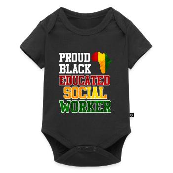 Africa Education I am a proud social worker - Baby Premium short-sleeve bodysuit - black - Front