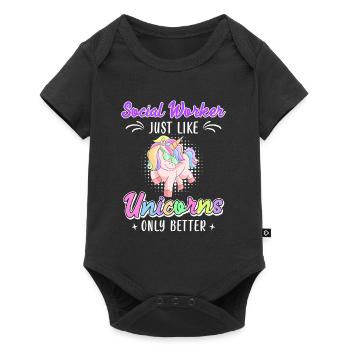 Like unicorns, only better, social worker - Baby Premium short-sleeve bodysuit - black - Front