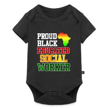 Africa Education I am a proud social worker - Baby Premium short-sleeve bodysuit - black - Front