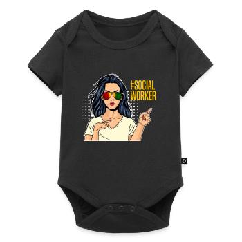 Africa I am a social worker - Baby Premium short-sleeve bodysuit - black - Front