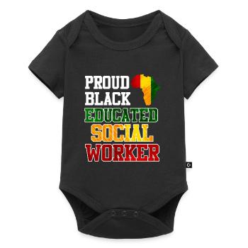 Africa Education I am a proud social worker - Baby Premium short-sleeve bodysuit - black - Front