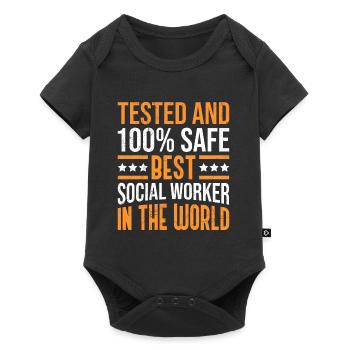 Tested and sure the best social worker - Baby Premium short-sleeve bodysuit - black - Front