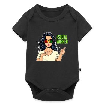 Africa I am a social worker - Baby Premium short-sleeve bodysuit - black - Front