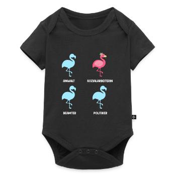 Flamingo Anwalt Beamter Politiker Sozialarbeiterin - Baby Premium Kurzarmbody - Schwarz - Vorne